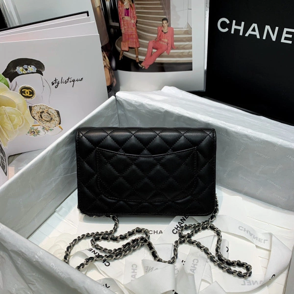 Trendy CHANEL CHAIN WALLET LAMBSKIN NEW EDITION 1345 - Image 4
