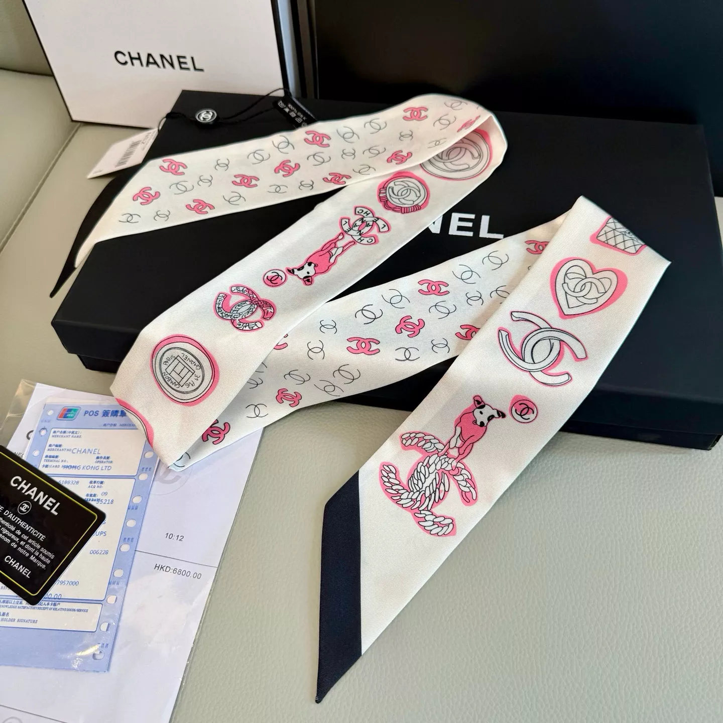 Chanel Silk Scarf Lightweight 8127
