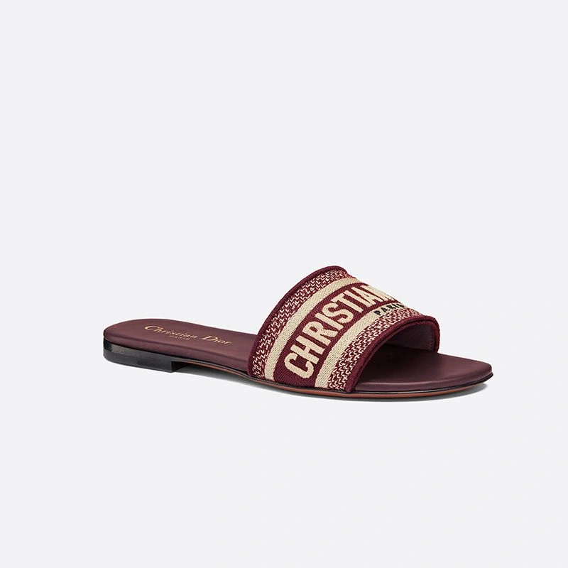Christian Dior Dway Slides Women Canvas Burgundy GoAnywhere 8710 - Image 3