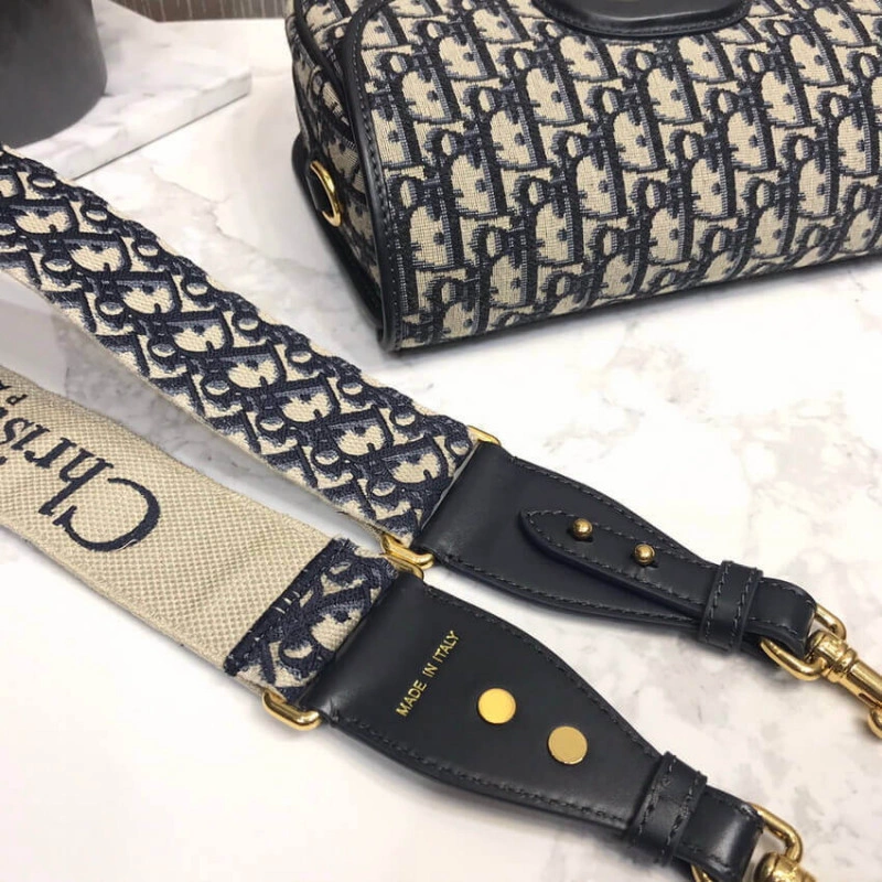 'Christia Christian Dior Large Bobby Bag Blue Oblique Jacquard - Image 7