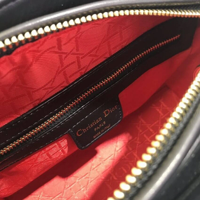 Thin, adj Christian Dior Medium Lady Dior Bag Black Cannage Lambskin - Image 10