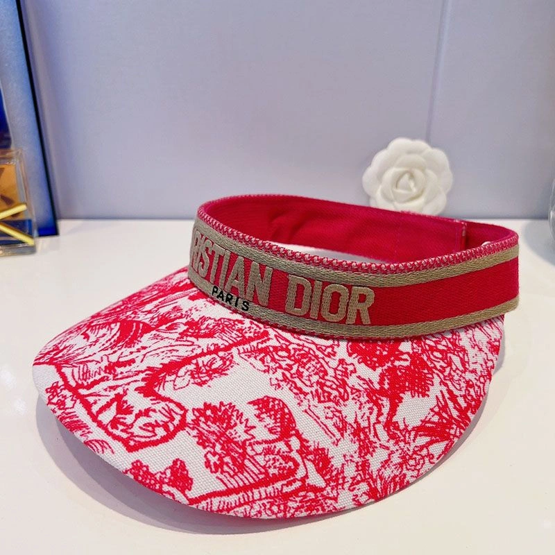 Christian Dior Visor Toile de Jouy Motif Cotton Red DailyWear 3315 - Image 3