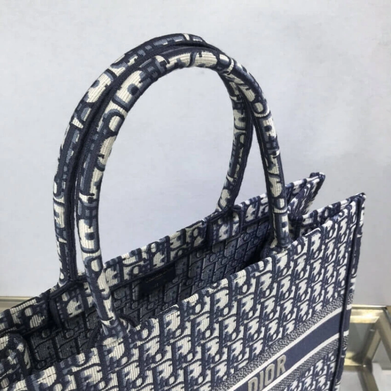 CHRISTIAN Dior Book Tote Blue Dior Oblique Embroidery - Image 7