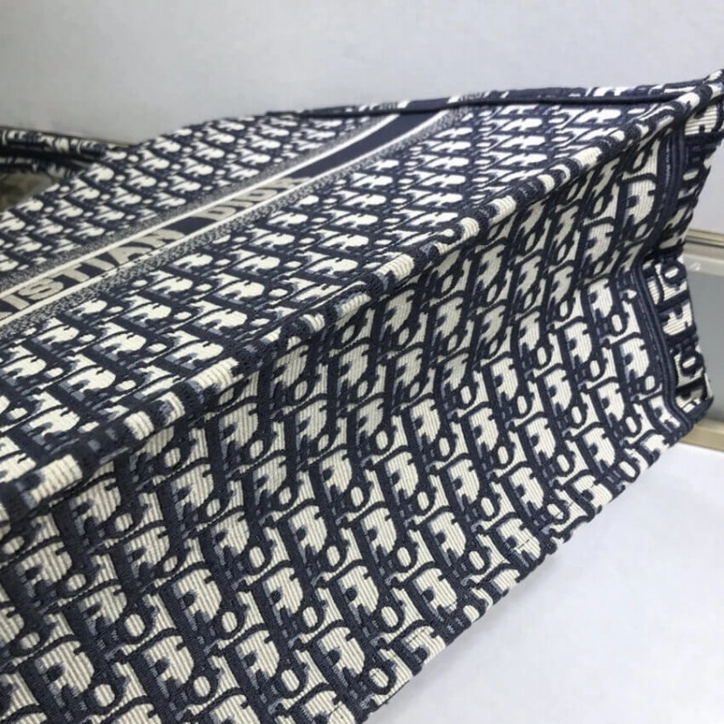 CHRISTIAN Dior Book Tote Blue Dior Oblique Embroidery - Image 10