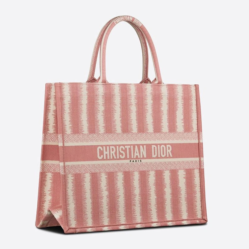 Dior Book Tote D-Stripes Motif Canvas Pink EasyMatch 7084 - Image 3