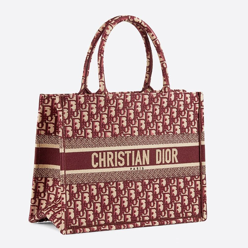 Dior Book Tote In Oblique Motif Canvas Burgundy TopPick 6927 - Image 3