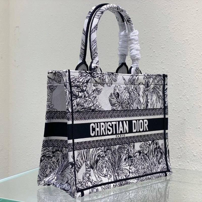 Dior Book Tote In Toile De Jouy Voyage Motif Canvas White DailyWear 6529 - Image 3