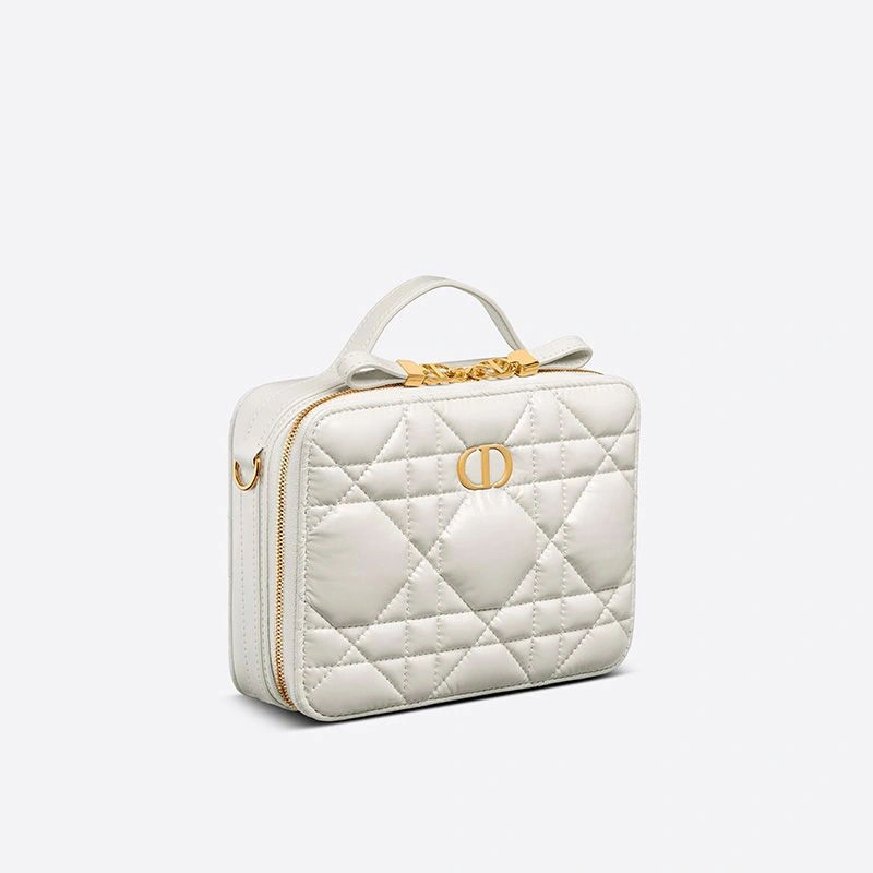 Dior Caro Box Bag with Chain Cannage Calfskin White Comfortable 6382 - Image 3
