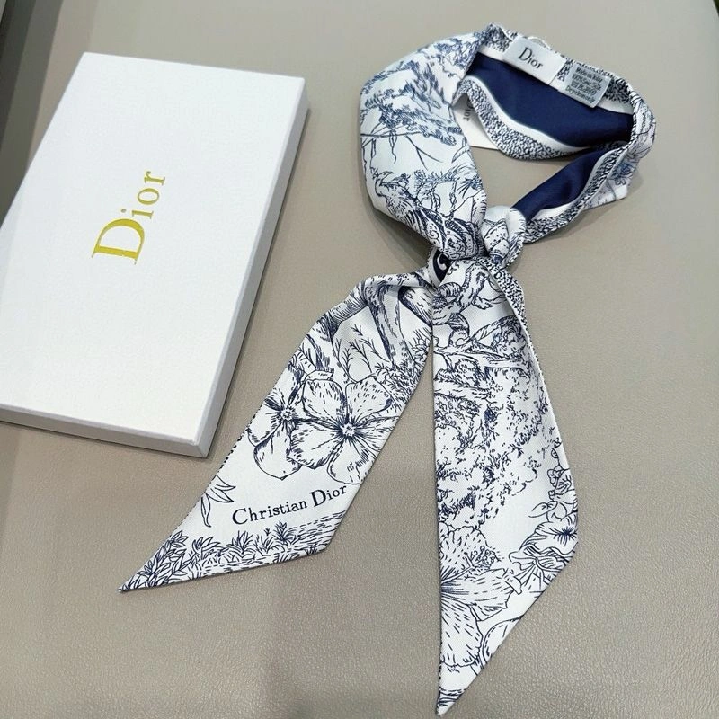 Dior Mitzah Twill In Toile de Jouy Voyage Motif Silk Blue AllSeason 8505 - Image 3