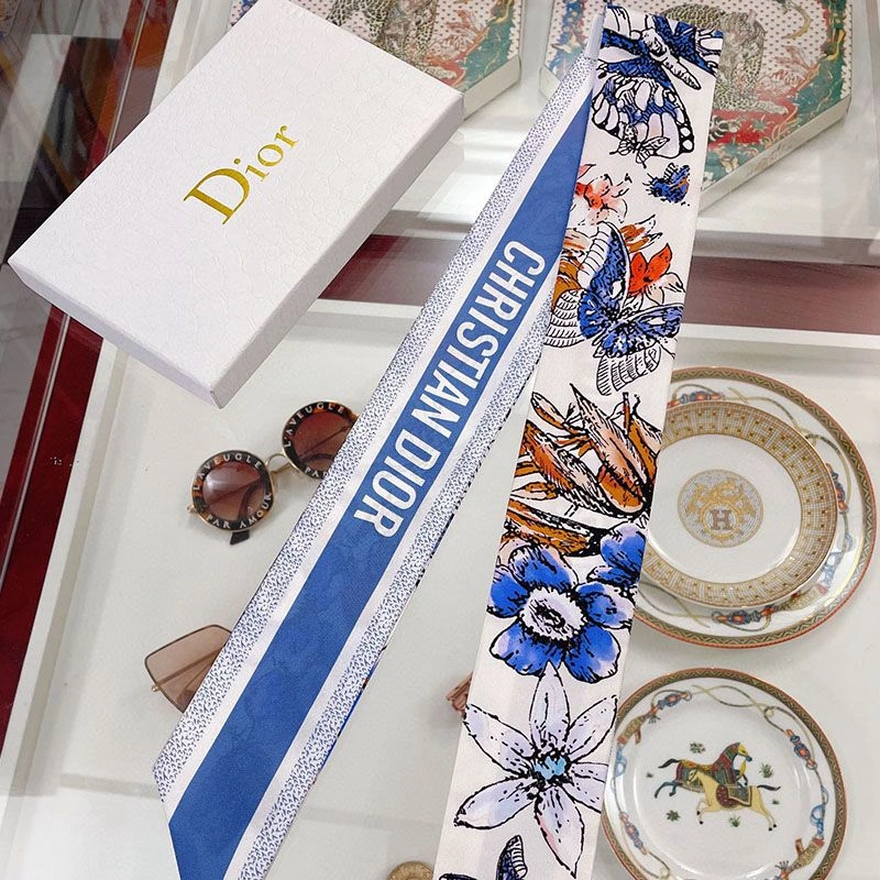 Dior Mitzah Twill Le Jugement Motif Silk Blue Comfortable 4303 - Image 3