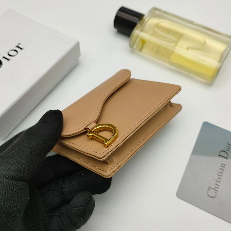Dior Saddle Bloom Card Holder In Goatskin Khaki Fashionable 7744 - Image 3