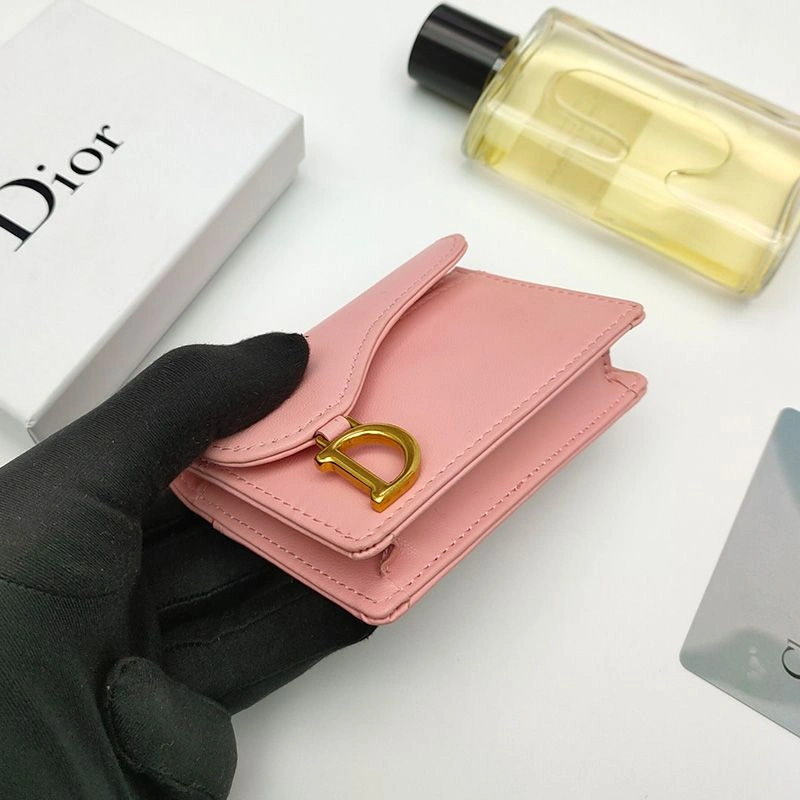 Dior Saddle Bloom Card Holder In Goatskin Pink NewStyle 9087 - Image 3