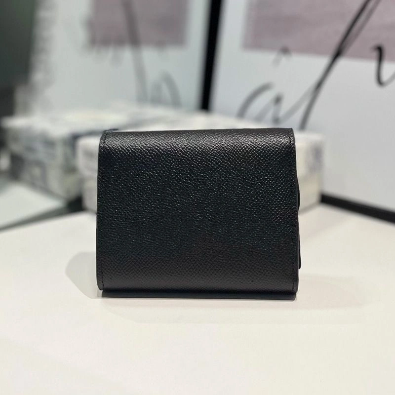 Dior Saddle Trifold Wallet In Grained Calfskin Black HighQuality 3723 - Image 3