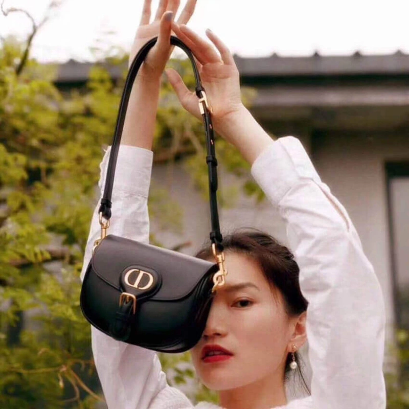 'Christia Dior Small Dior Bobby Bag Black Box Calfskin - Image 5