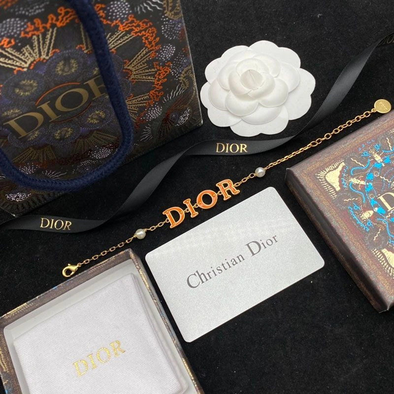 Diorevolution Bracelet Metal, Orange Transparent Resin And White Resin Pearl Gold EasyMatch 8938 - Image 3