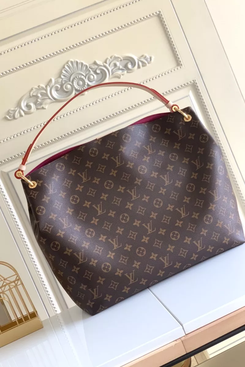 Durable 8505 Louis Vuitton AAA Quality Handbags In Rose Red For Women - Image 3