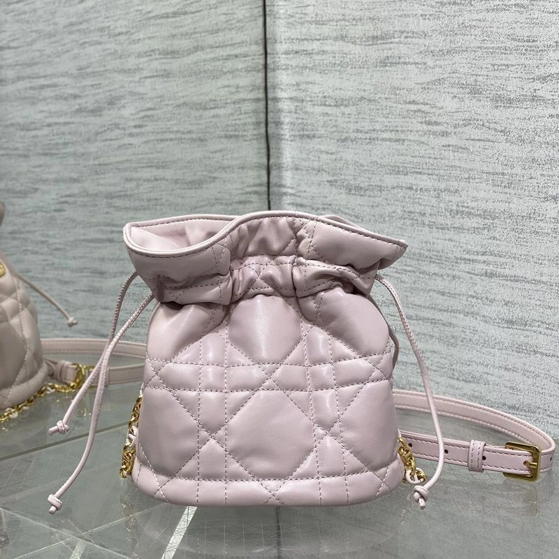 GoAnywhere 182 Mini Dior Miss Caro Bucket Bag In Macrocannage Lambskin Cherry - Image 3