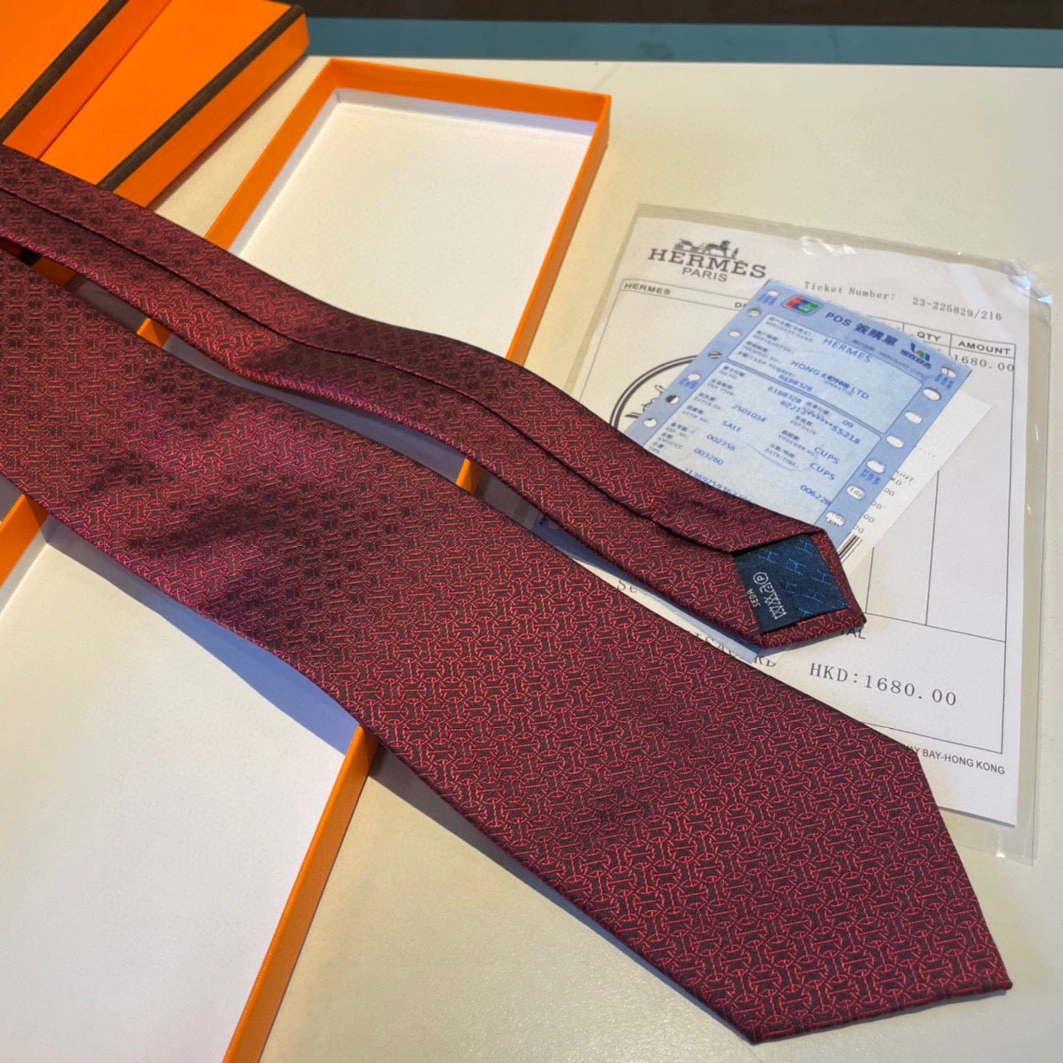 Hermes Necktie For Men Unique 7033 - Image 5