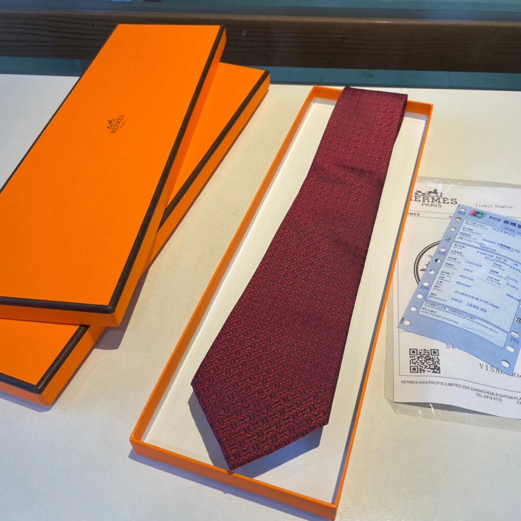 Hermes Necktie For Men Unique 7033 - Image 7
