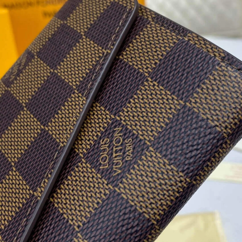 Press stu Louis Vuitton Damier Ebene Sarah Wallet Pink - Image 5