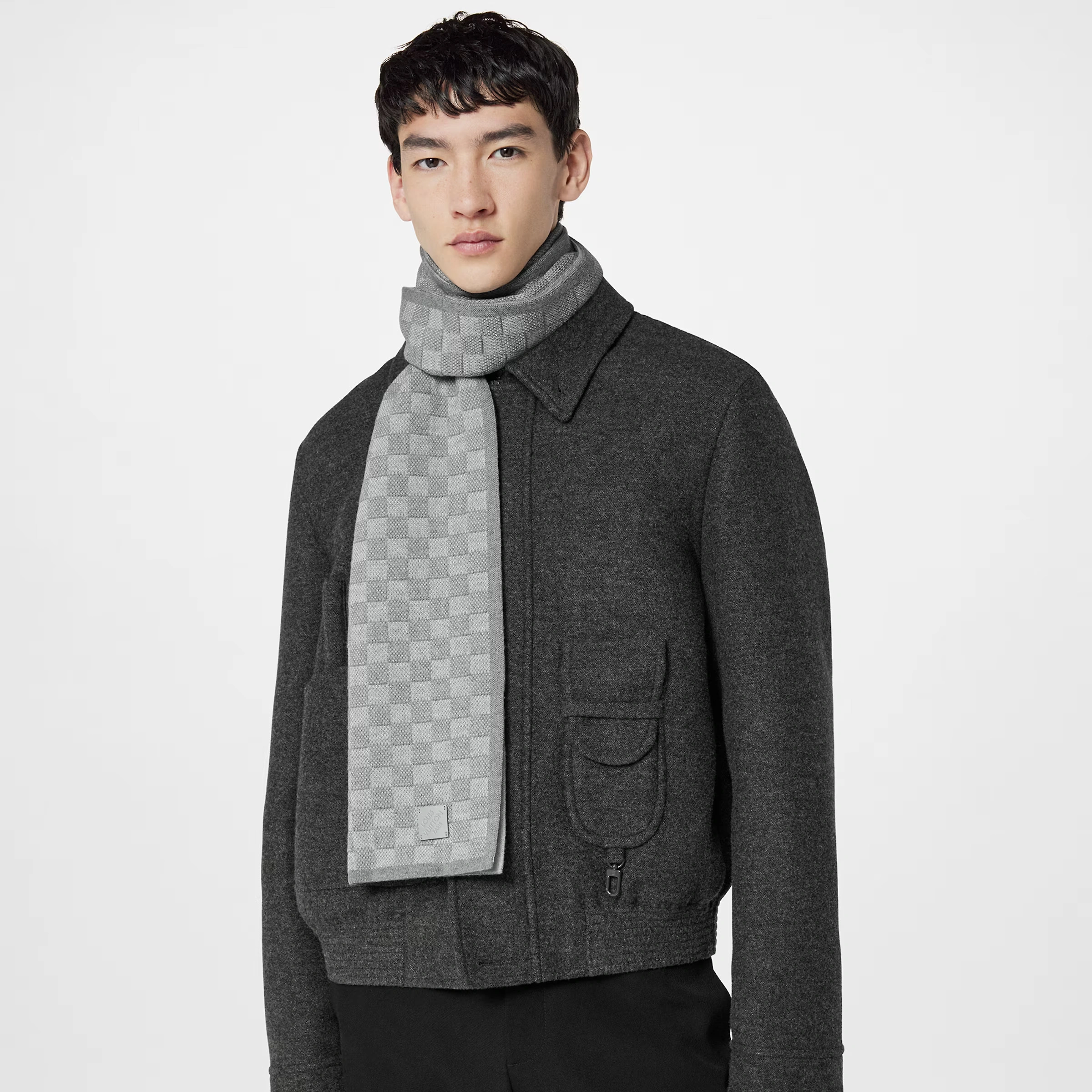 Louis Vuitton Light Grey M77989 Néo Petit Damier Scarf - Image 6