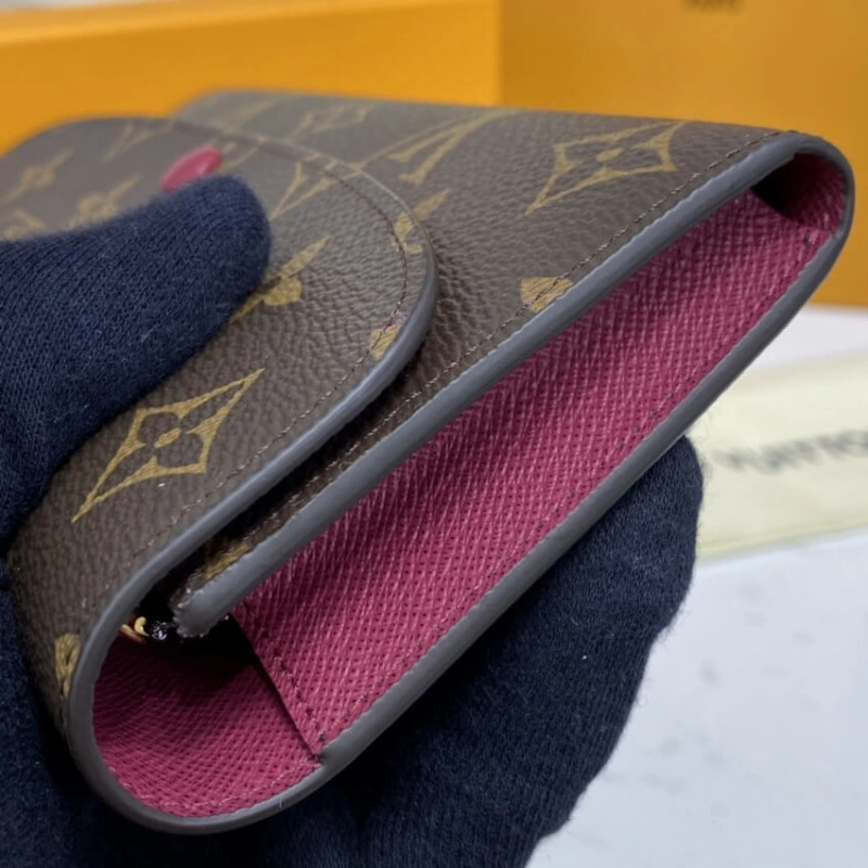 4 credit Louis Vuitton Monogram Canvas Emilie Wallet Fuchsia - Image 5