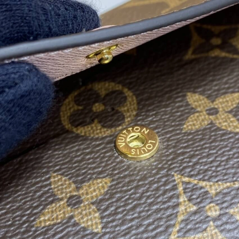 1 large g Louis Vuitton Monogram Canvas Emilie Wallet Pink - Image 7