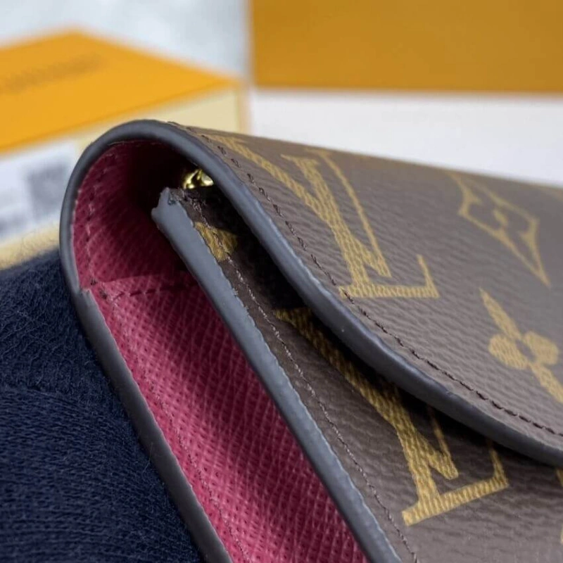 Gusseted Louis Vuitton Monogram Canvas Rosalie Coin Purse Fuchsia - Image 9