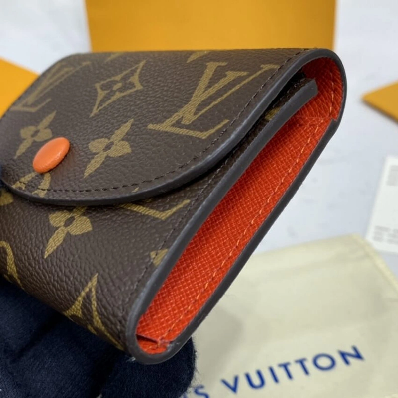 Gusseted Louis Vuitton Monogram Canvas Rosalie Coin Purse Orange - Image 4