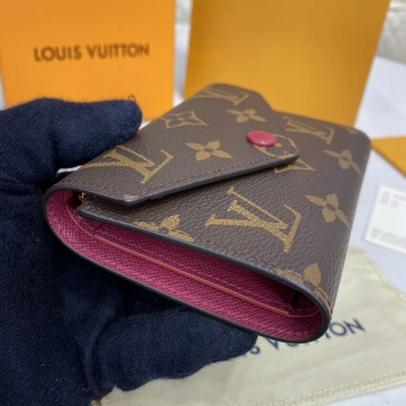 Grained c Louis Vuitton Monogram Canvas Victorine Wallet Fuchsia - Image 4