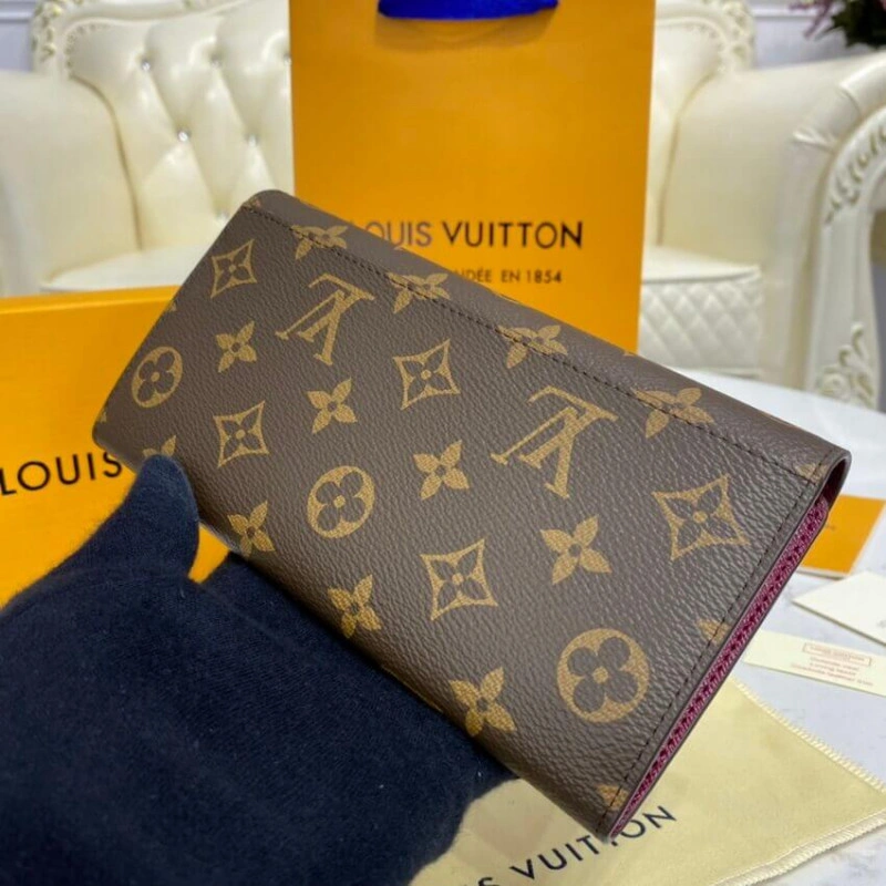 Press stu Louis Vuitton Monogram Cavas Sarah Wallet Fuchsia - Image 4