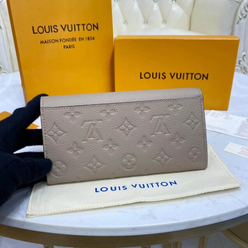19 x 10 c Louis Vuitton Monogram Empreinte Sarah Wallet Touterelle - Image 3