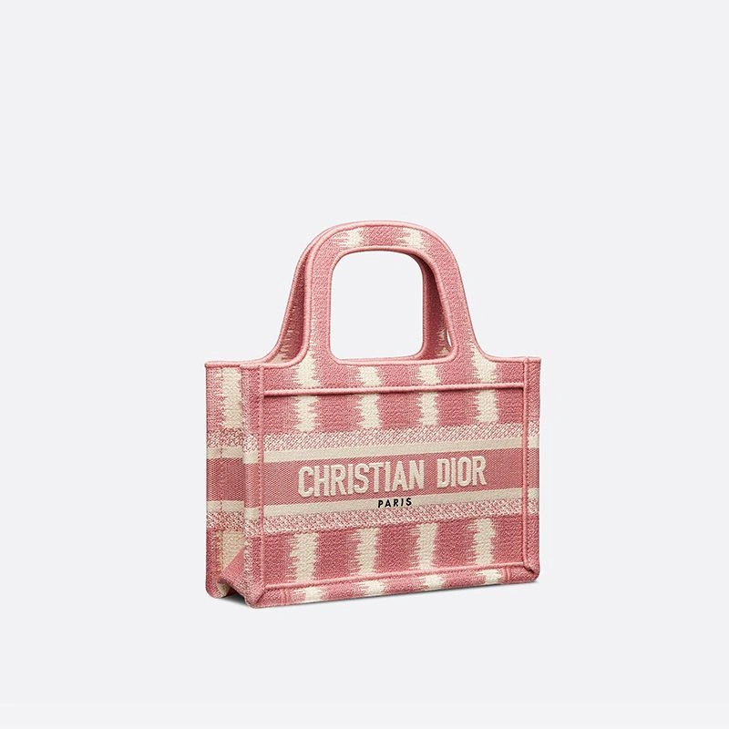 Mini Dior Book Tote D-Stripes Motif Canvas Pink NewStyle 6554 - Image 3