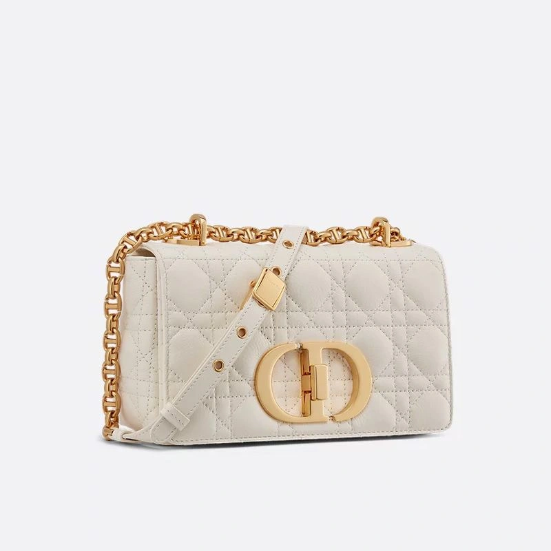 SmartChoice 6900 Small Dior Caro Bag In Supple Cannage Calfskin White - Image 3