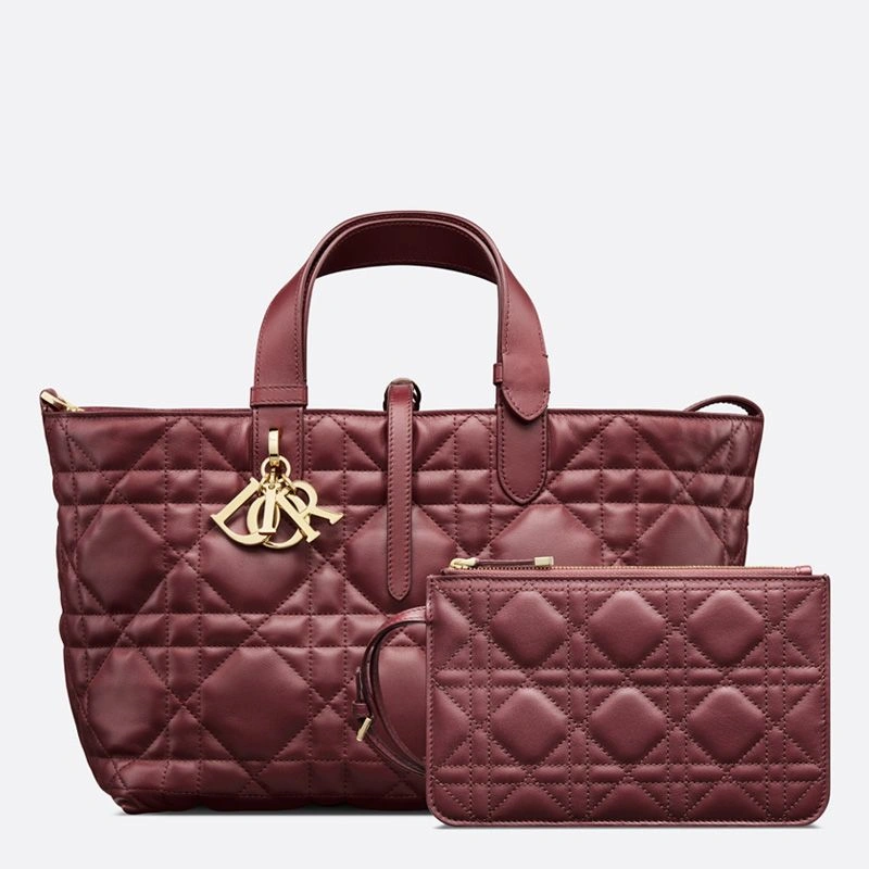 SportInspired 3838 Dior Toujours Bag In Macrocannage Calfskin Burgundy - Image 3