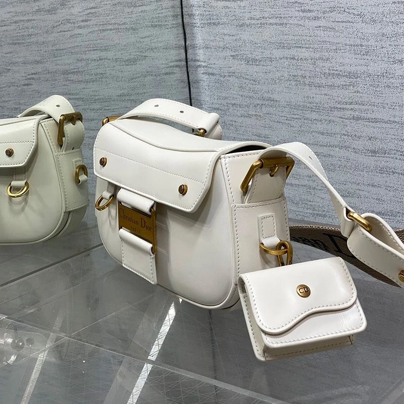 StreetReady 1318 Small Dior Streetchic Bag In Vintage Smooth Calfskin White - Image 3