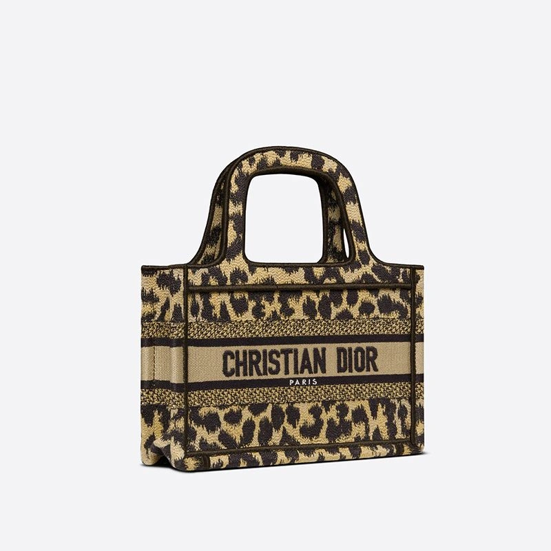 TopPick 6021 Mini Dior Book Tote In Mizza Motif Canvas Beige - Image 3