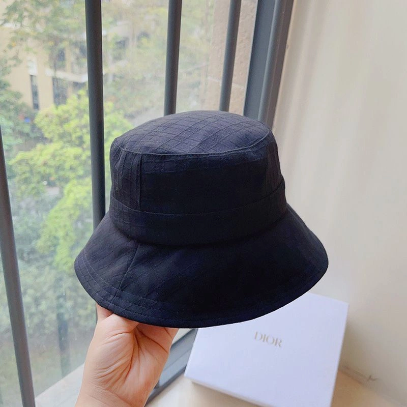 TopPick 8720 Dior Bucket Hat Cannage Motif Cotton Navy Blue - Image 3