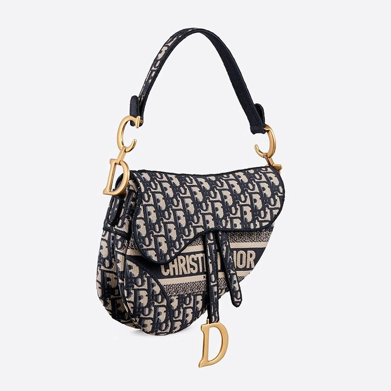 UrbanStyle 8930 Christian Dior Saddle Bag In Oblique Motif Canvas Blue - Image 3