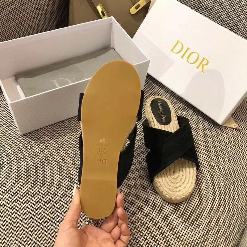 Christian Dior Granville Slides Women Cotton Black - Image 4