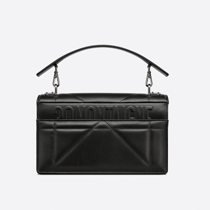 Dior 30 Montaigne Chain Bag with Handle Maxicannage Lambskin Black - Image 3