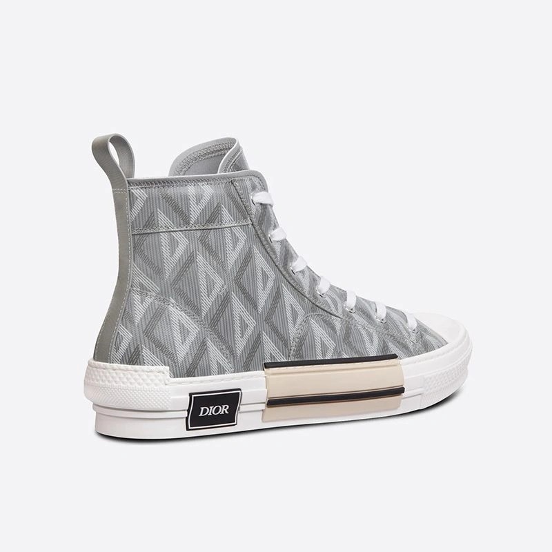 Dior B23 High-Top Sneakers Unisex CD Diamond Motif Canvas Grey - Image 3