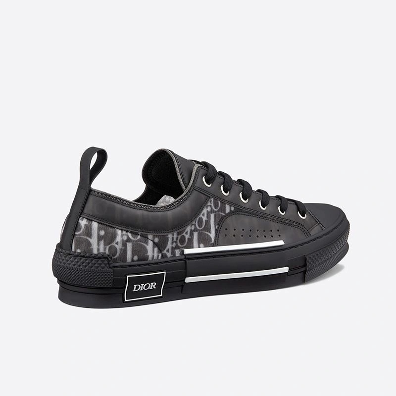 Dior B23 Sneakers Unisex Oblique Motif Canvas with Calfskin Black - Image 3