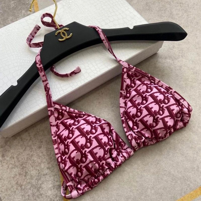 Dior Bikini Women Oblique Motif Lycra Burgundy - Image 3