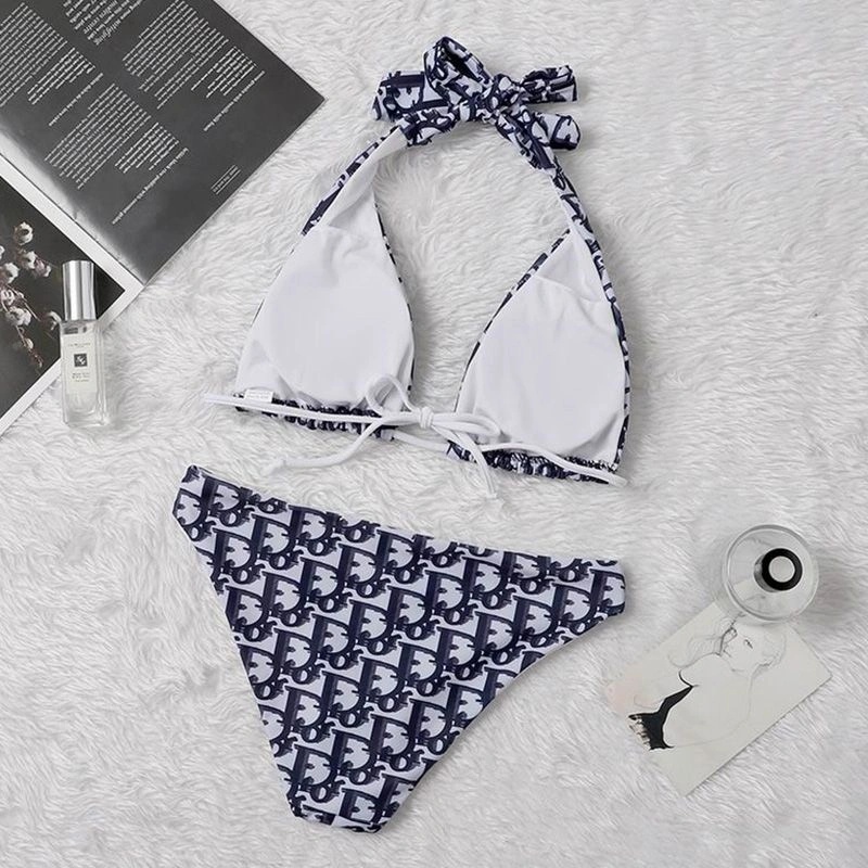 Dior Bikini Women Oblique with Number 2 Motif Lycra Black - Image 4