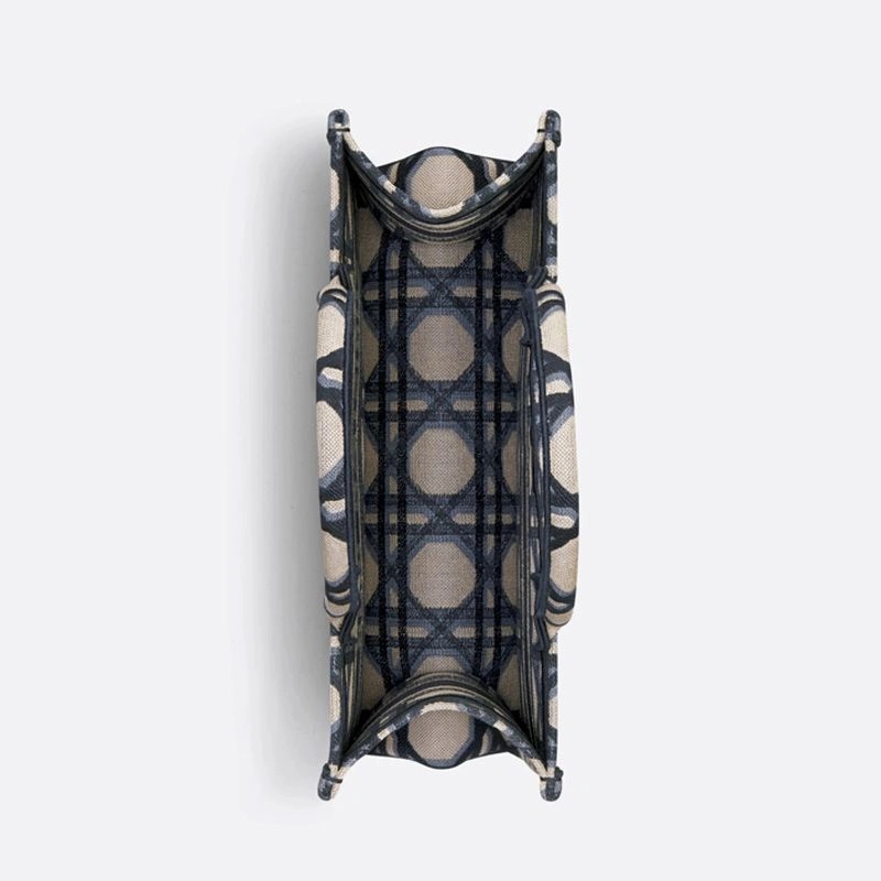 Dior Book Tote Macrocannage Motif Canvas Blue - Image 4