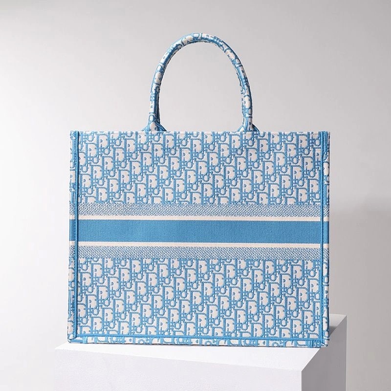 Dior Book Tote Oblique Motif Canvas Light Blue - Image 3