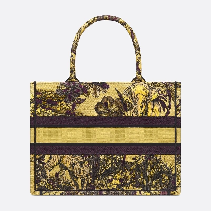 Dior Book Tote Toile De Jouy Voyage Motif Canvas Yellow - Image 3