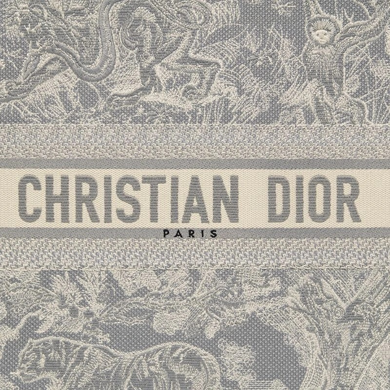 Dior Book Tote Toile De Jouy Motif Canvas Grey - Image 4