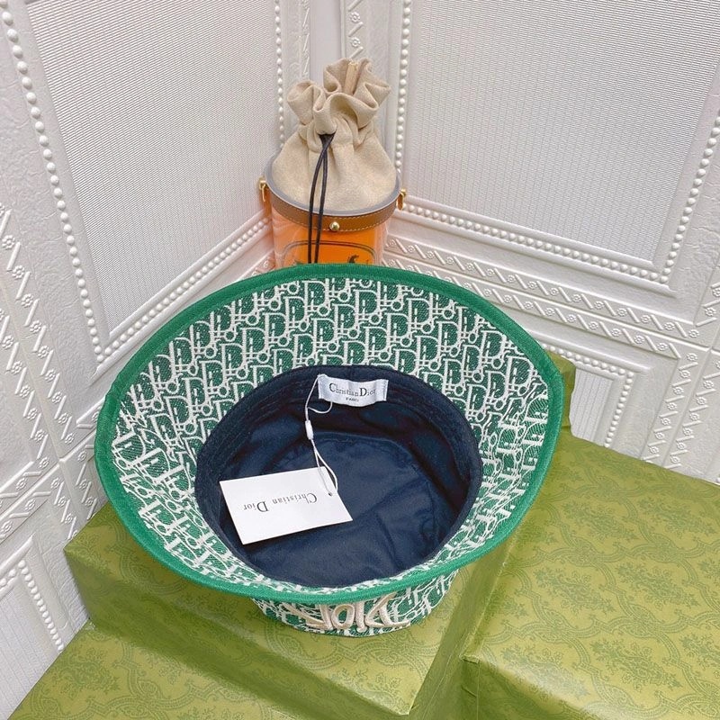 Dior Bucket Hat Shawn Logo D-Oblique Motif Cotton Green - Image 3